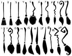 witch broom silhouettes | Halloween Obsessed | Pinterest | Witch ...