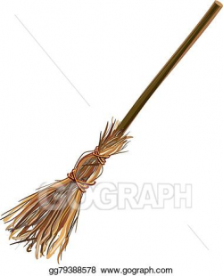 EPS Illustration - Witches broom stick. old broom. Vector Clipart ...