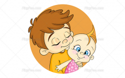 brother and sister - Download vector clip-art
