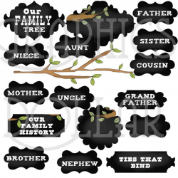 Our Family Tree Chalkboards Clip Art - Graphics Dollar