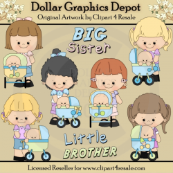 Big Sister - Little Brother - Clip Art - *DGD Exclusive* - $1.00 ...