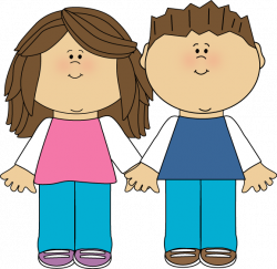 Brother and Sister Clip Art Image