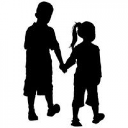 silhouetts of sister and little brother | Siblings Clipart Image ...
