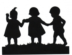 Sisters brother Child Silhouette die cut for scrap booking or card ...