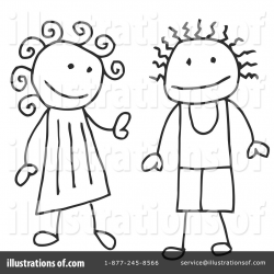 Sisters Stick People Clipart