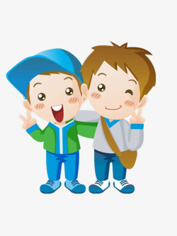 Happy Two Brothers, Close, Greet, Material PNG Image and Clipart for ...