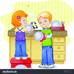 28+ Collection of Kids Washing Dishes Clipart | High quality, free ...