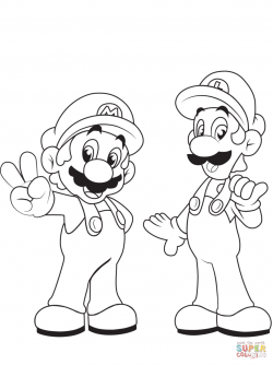 Luigi from Mario Bros. coloring page | Free Printable Coloring Pages