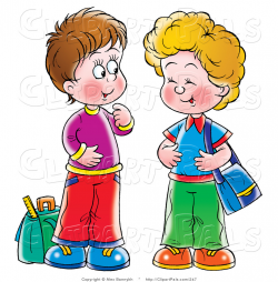 Two Students Talking Clipart