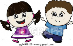 Vector Illustration - Little brothers. EPS Clipart ...