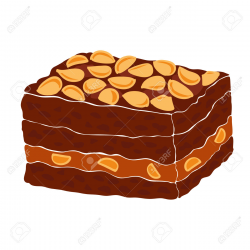 Piece of a classic chocolate brownie | Clipart Station
