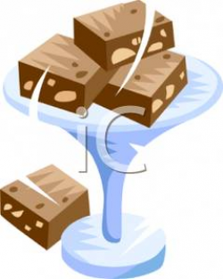 Clip Art Image: Chocolate Brownies with Nuts