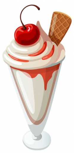 Ice Cream art | Clip art of an ice cream sundae with chocolate sauce ...