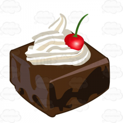 Dark Chocolate Cake Piece With Whipped Cream And A Cherry On Top ...