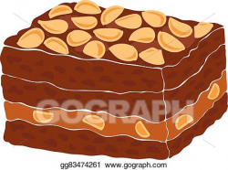 Vector Illustration - Piece of a classic chocolate brownie ...