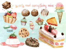 Sweets Watercolor Clip Art by kristinecabili on DeviantArt
