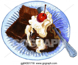 Stock Illustration - Brownies and ice cream. Clipart Drawing ...