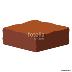 Cartoon Brownie Isolated On White Background 