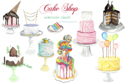 Watercolor Clip Art - Cakes | Watercolor, Cake illustration and ...