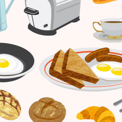 American Breakfast Brunch Food Digital Vector Clip Art / European ...
