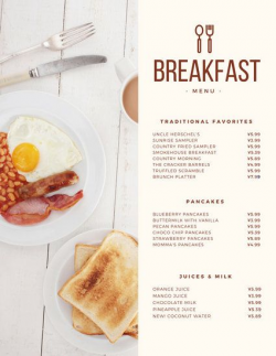 Modern Continental Breakfast Menu | Photo Design | Pinterest ...