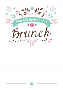 Flat Floral - Free Printable Brunch Invitation Template | Greetings ...