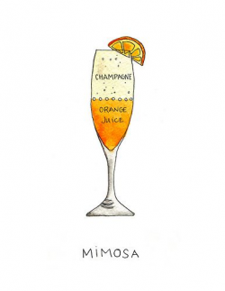Mimosa Drink Clip Art | mimosa drawing | Food&Drink | Pinterest