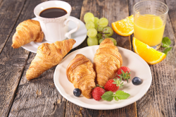 Breakfast with Croissants and Coffee Background | Gallery ...