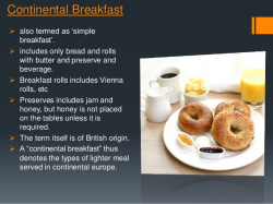 Types of meals and cover slide