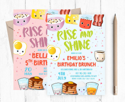 Breakfast Invitation Birthday Brunch Invitation Kids