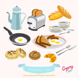 American Breakfast Brunch Food Digital Vector Clip Art, Breakfast ...