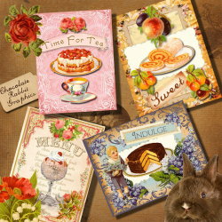 Printable Greeting Cards, Victorian Tea Clip Art, Printable Sweets ...