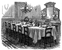 1886 vintage kitchen clip art, black and white graphics, Victorian ...