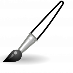 Paint Brush Black And White Clipart