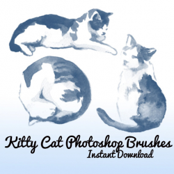 7 Kitty Cat Photoshop Brushes Cats photoshop brush pets cute abr ...