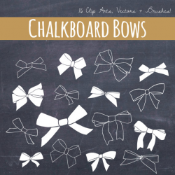 CLIP ART: Chalkboard Bows & Ribbons // Plus Photoshop Brushes