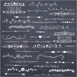 CLIP ART: Chalkboard Text Dividers // Plus Photoshop Brushes // Hand ...