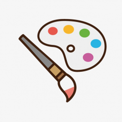 Cute Paintbrush, Brush, Palette PNG Image and Clipart for Free Download
