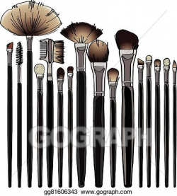 Clip Art Vector - Makeup brush set. Stock EPS gg81606343 ...