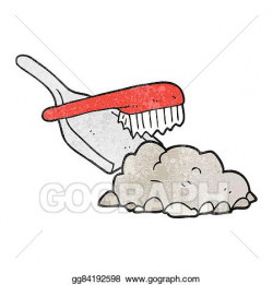 Vector Clipart - Texture cartoon dust pan and brush sweeping. Vector ...