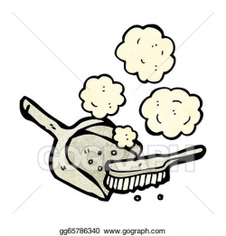 Vector Stock - Cartoon dust pan and brush. Clipart Illustration ...