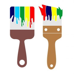 Paint Brush Cuttable Design Cut File. Vector, Clipart, Digital ...