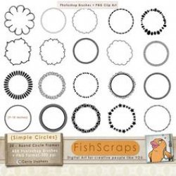Quirky Doodle Frame ClipArt, Oval & Round Label Printable Logo Clip ...