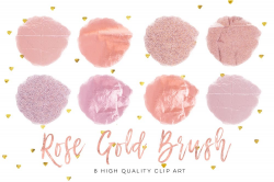Rose gold circle brush strokes, Rose Mi | Design Bundles