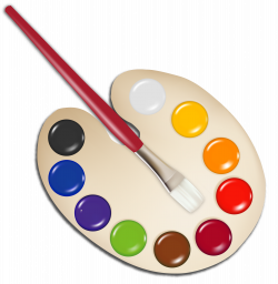Palette with Paint Brush PNG Image | Gallery Yopriceville - High ...