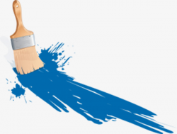 Blue Wall Paint Brush, Wood Brush, Blue Paint, Brush PNG Image and ...