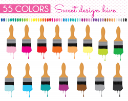 Paint Brush Clipart, Wall Paint brush clipart, Planner Stickers ...