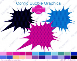 COMIC BUBBLE Clipart Commercial Use Clipart Superhero Speech Bubble ...