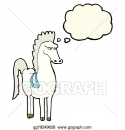 Drawing - Cartoon horse with thought bubble. Clipart Drawing ...