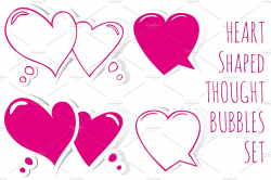 Heart shaped speech bubbles ~ Web Elements ~ Creative Market